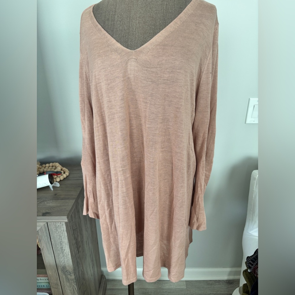 Eileen Fisher Soft Blush V-Neck Tunic xl